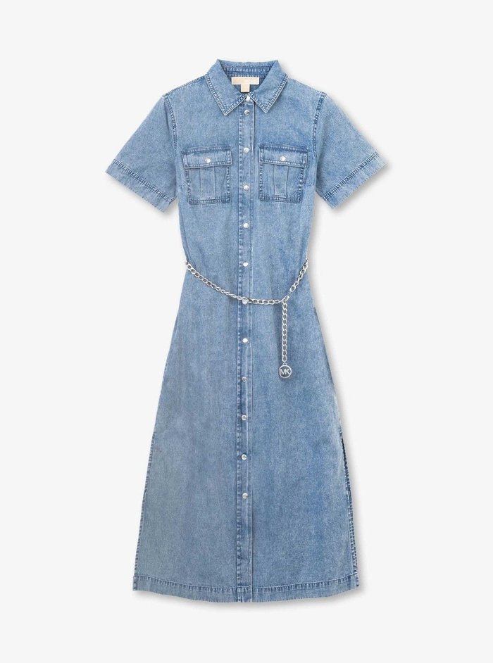 【マイケルコース/MICHAEL KORS】のミディ シャンブレー シャツ ドレス マイケルコース インテリア・キッズ・メンズ・レディースファッション・服の通販 founy(ファニー) https://founy.com/ ファッション Fashion レディースファッション Fashion for Women トップス・カットソー Cut & Sew Tops シャツ・ブラウス・オフィスカジュアル Elegant Blouses & Button-Ups ワンピース Dresses フォーマル・パーティードレス・結婚式用ドレス Elegant & Casual Dresses コレクション Collection, Seasonal Line シャンブレー Chambray, Denim-Like Fabric ドレス Dress, One-Piece ラグジュアリー Luxury, Elegant |ID: prp329100004794578 ipo3291000000035163163