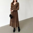 【ココモモ/COCOMOMO】のパーティードレス カシュクールワンピース 長袖ノースリーブ選べるタイプ 長袖・ブラウン|ID: prp329100004794582 ipo3291000000035169762