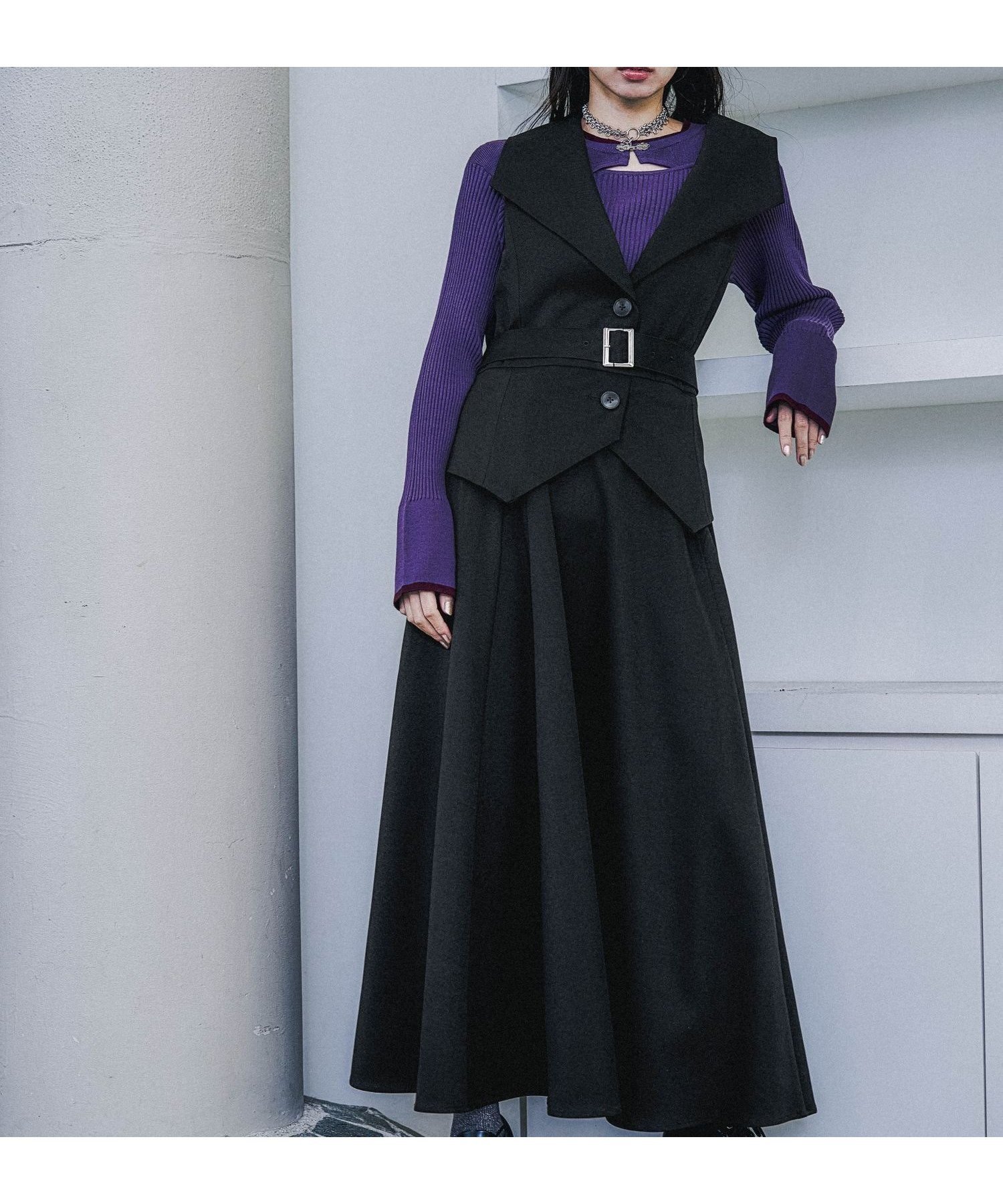 【ハレ/HARE】のVネックレイヤードライクワンピース インテリア・キッズ・メンズ・レディースファッション・服の通販 founy(ファニー) 　ファッション　Fashion　レディースファッション　Fashion for Women　ワンピース　Dresses　インナー　Innerwear　ウェーブ　Wavy Pattern　コルセット　Corset, Bustier　シューズ　Shoes, Footwear　シンプル　Simple, Minimal　ストレート　Straight, Straight Cut　スーツ　Suit, Formalwear　ノースリーブ　Sleeveless, No-Sleeve　バレエ　Ballet, Ballet Style　ビッグ　Big, Oversized　フロント　Front, Front Design　ブラウジング　Blouson Silhouette, Cinched Waist　ベスト　Vest, Waistcoat　ワイド　Wide, Wide Fit　おすすめ　Recommended / Our Picks　エレガント 上品　Elegant　ブラック系その他15|ID: prp329100004794595 ipo3291000000034787704