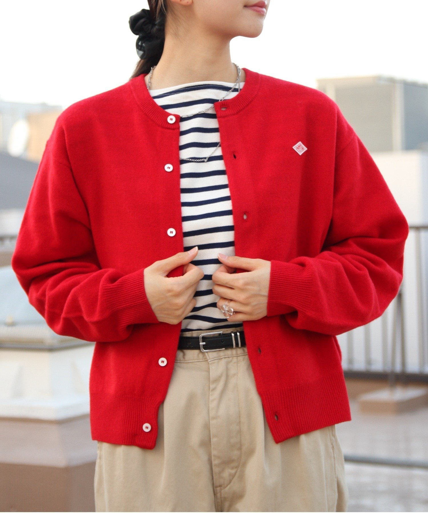 【ステップス/STEPS】のDANTON/DANTON/LAMBS WOOL CARDIGAN インテリア・キッズ・メンズ・レディースファッション・服の通販 founy(ファニー) 　ファッション　Fashion　レディースファッション　Fashion for Women　トップス・カットソー　Cut & Sew Tops　カーディガン・羽織り　Layered Style Cardigans　カーディガン　Cardigan, Knitwear　RED|ID: prp329100004794618 ipo3291000000034833846