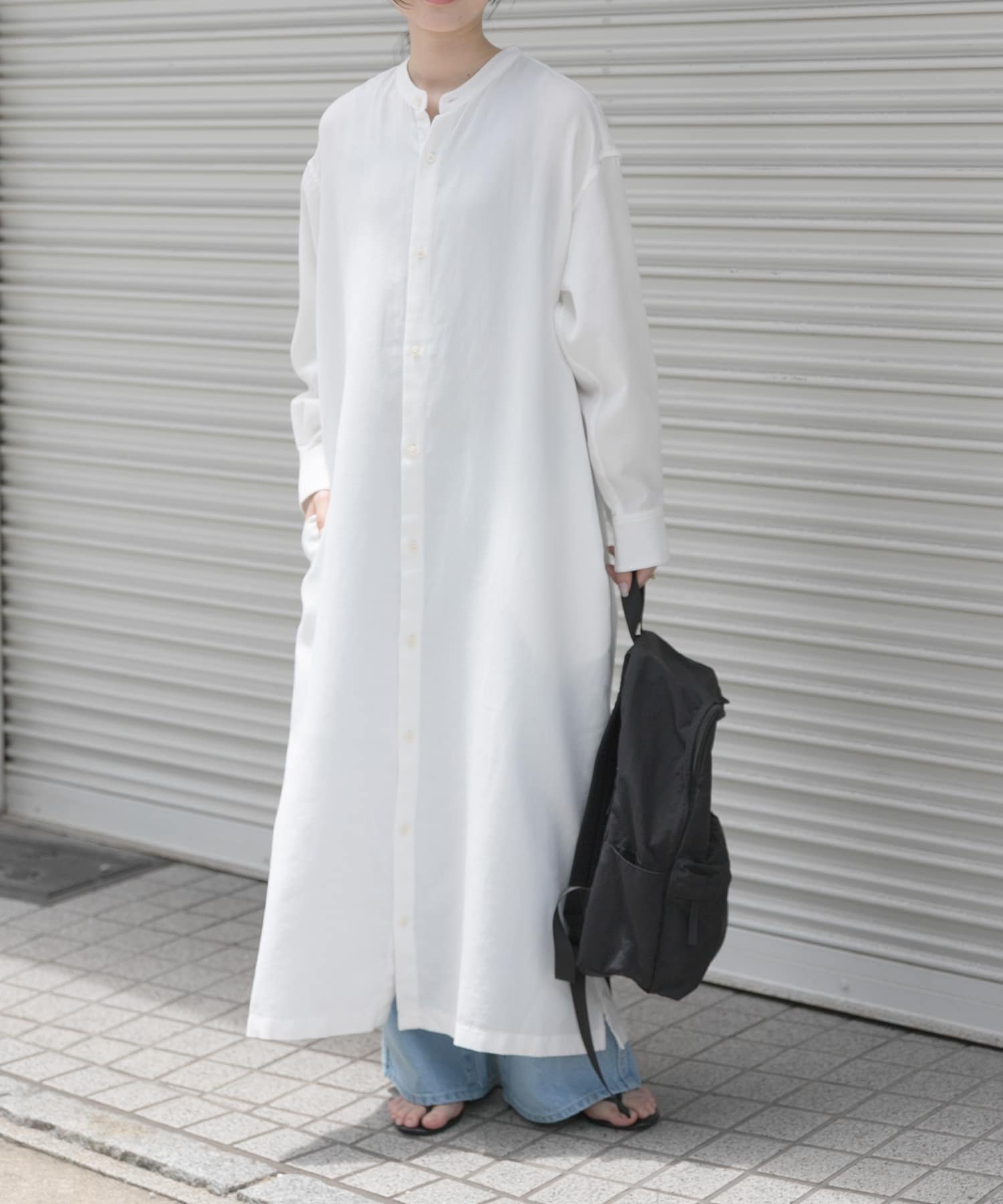 【アーバンリサーチ ドアーズ/URBAN RESEARCH DOORS】のFORK SPOON バンドカラーダブルクロスシャツワンピース インテリア・キッズ・メンズ・レディースファッション・服の通販 founy(ファニー) ファッション Fashion レディースファッション Fashion for Women ワンピース Dresses シャツワンピース / 1枚で着映えコーデ Shirt Dresses 2025年 2025 2025-2026秋冬・A/W Autumn/Winter 2025–26 AW25–26 冬 Winter / This Winter スウェット / スエット Sweatshirt, Sweatwear スラックス Slacks, Dress Pants スリット Slit, Slit Detail ダブル Double, Double-Breasted デニム Denim, Jeans Material ベーシック Basic, Essential ロング Long, Long-Length エレガント 上品 Elegant 定番 Standard, Basic Item A/W・秋冬 Autumn/Winter OFF|ID: prp329100004794626 ipo3291000000034787899