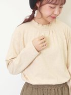 【サマンサモスモス/Samansa Mos2】の【吸湿発熱】襟スモッキングカットソー ベージュ|ID: prp329100004794710 ipo3291000000034788705