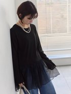 【サマンサモスモス/Samansa Mos2】のペプラムプルオーバー ブラック|ID: prp329100004794718 ipo3291000000034788772