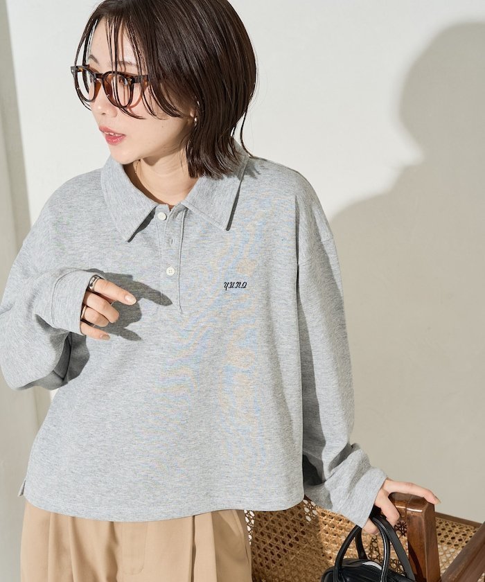 【フリークスストア/FREAK'S STORE】のワンポイント 刺繍 ショート ポロ襟 プルオーバー【限定展開】 25AW インテリア・キッズ・メンズ・レディースファッション・服の通販 founy(ファニー) 　ファッション　Fashion　レディースファッション　Fashion for Women　トップス・カットソー　Cut & Sew Tops　カジュアルプルオーバー・ニットトップス　Pullovers & Knit Tops / Casual Pullovers　2025年　2025　2025-2026秋冬・A/W　Autumn/Winter 2025–26 AW25–26　冬　Winter / This Winter　おすすめ　Recommended / Our Picks　ショート　Short, Short Length　タイトスカート　Pencil Skirt, Tight Skirt　デニム　Denim, Jeans Material　バランス　Balance, Style Balance　ボトム　Bottoms, Lower Wear　ワイド　Wide, Wide Fit　ワンポイント　One Point, Statement Accent　A/W・秋冬　Autumn/Winter　グレー|ID: prp329100004794753 ipo3291000000034789050