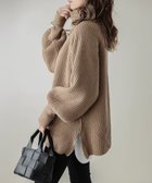 【ラジュール/Lajour】のサイドジップ オーバーサイズニット ブラウン|ID: prp329100004794773 ipo3291000000034789227