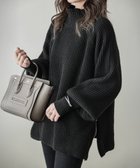 【ラジュール/Lajour】のサイドジップ オーバーサイズニット ブラック|ID: prp329100004794773 ipo3291000000034789231