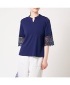 【クリスチャン オジャール/CHRISTIAN AUJARD】の吸水速乾 レーススリーブカットソー ネイビー|ID: prp329100004794775 ipo3291000000034789237