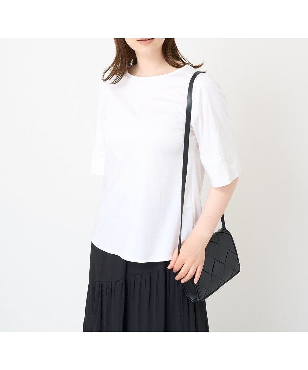 【クリスチャン オジャール/CHRISTIAN AUJARD】のボートネックカットソー インテリア・キッズ・メンズ・レディースファッション・服の通販 founy(ファニー) 　ファッション　Fashion　レディースファッション　Fashion for Women　トップス・カットソー　Cut & Sew Tops　カットソー・ベーシックTシャツ　Cut-and-Sewn Tops / Stretch Tees & Basics　シンプル　Simple, Minimal　デコルテ　Décolleté, Neckline　手描き　Hand-Drawn, Illustrated　パターン　Pattern, Design Print　プリント　Print, Printed Pattern　おすすめ　Recommended / Our Picks　エレガント 上品　Elegant　ホワイト|ID: prp329100004794776 ipo3291000000034789250