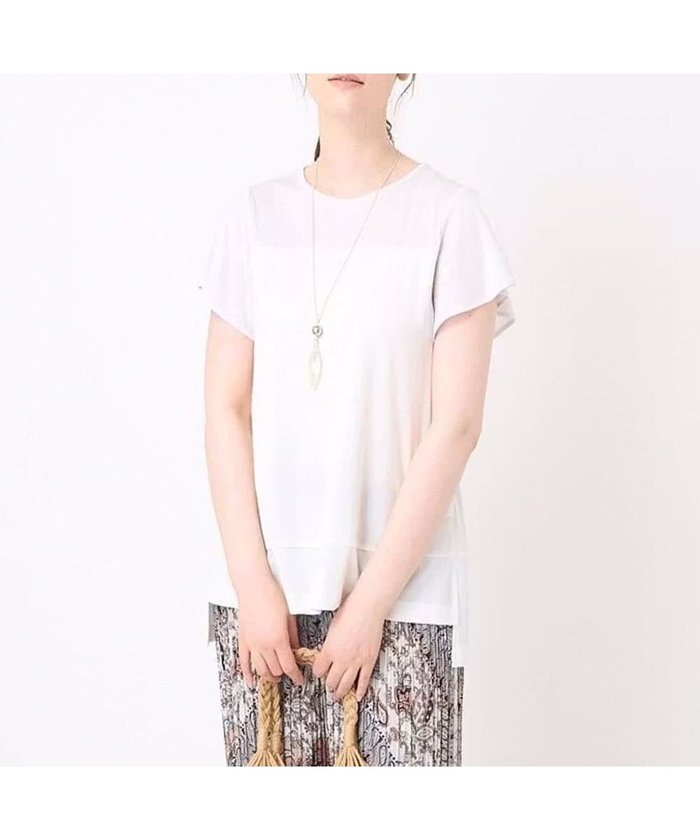 【クリスチャン オジャール/CHRISTIAN AUJARD】の接触冷感・ドライタッチ バイカラーカットソー インテリア・キッズ・メンズ・レディースファッション・服の通販 founy(ファニー) https://founy.com/ ファッション Fashion レディースファッション Fashion for Women トップス・カットソー Cut & Sew Tops カットソー・ベーシックTシャツ Cut-and-Sewn Tops / Stretch Tees & Basics カットソー Cut and Sewn Top コンパクト Compact, Small Size スリット Slit, Slit Detail ドレープ Drape, Draping Fabric バランス Balance, Style Balance ロング Long, Long-Length ワイド Wide, Wide Fit おすすめ Recommended / Our Picks エレガント 上品 Elegant |ID: prp329100004794777 ipo3291000000034789256