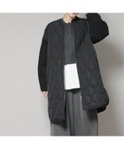 【ナノ ユニバース/nano universe】の異素材コンビキルティングノーカラーコート ブラック|ID:prp329100004794809