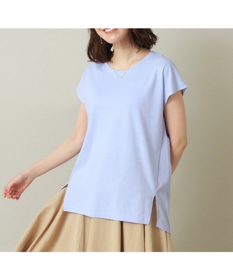 【イッツデモ/ITS' DEMO】の【通勤/手洗い可】ドッキングプルオーバー インテリア・キッズ・メンズ・レディースファッション・服の通販 founy(ファニー) 　ファッション　Fashion　レディースファッション　Fashion for Women　トップス・カットソー　Cut & Sew Tops　カジュアルプルオーバー・ニットトップス　Pullovers & Knit Tops / Casual Pullovers　スマート　Smart, Elegant　スリット　Slit, Slit Detail　タイトスカート　Pencil Skirt, Tight Skirt　ドッキング　Docking, Mixed Material　フロント　Front, Front Design　ブロード　Broadcloth, Fine Cotton　ボトム　Bottoms, Lower Wear　ビジネス 仕事 通勤　Business / Work / Commuting　サックスブルー|ID: prp329100004794816 ipo3291000000034789483