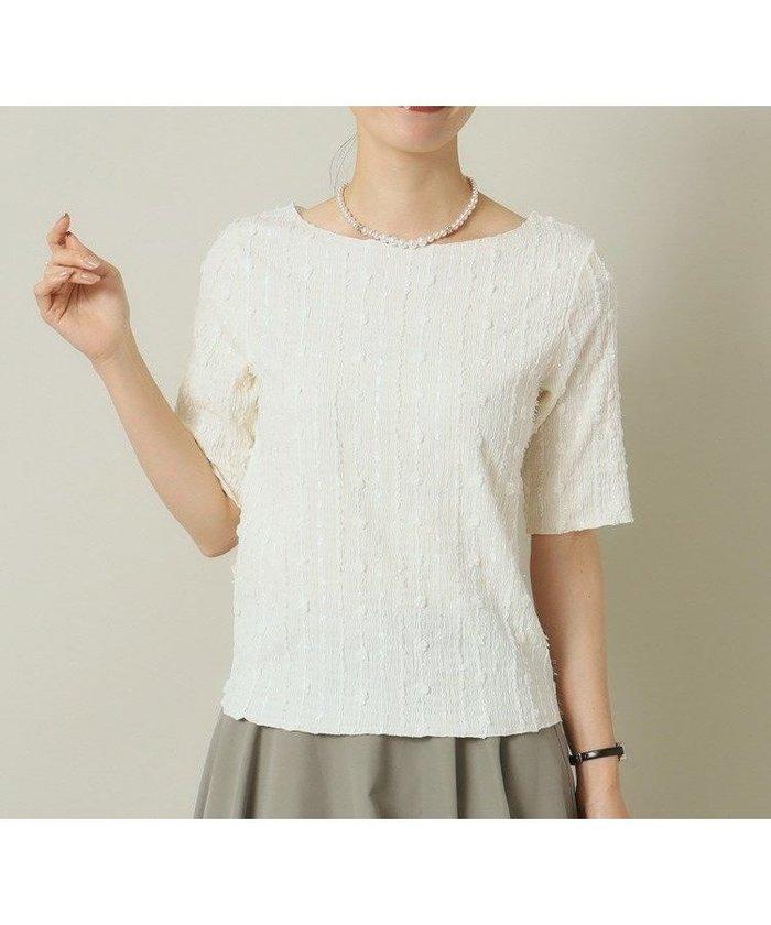 【イッツデモ/ITS' DEMO】の【レイヤードにも◎/手洗い可】ラメジャカードプルオーバー インテリア・キッズ・メンズ・レディースファッション・服の通販 founy(ファニー) https://founy.com/ ファッション Fashion レディースファッション Fashion for Women トップス・カットソー Cut & Sew Tops カジュアルプルオーバー・ニットトップス Pullovers & Knit Tops / Casual Pullovers シンプル Simple, Minimal スマート Smart, Elegant |ID: prp329100004794822 ipo3291000000034789519