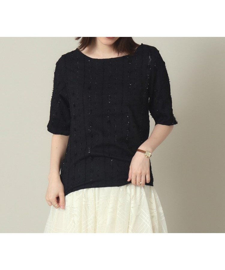 【イッツデモ/ITS' DEMO】の【レイヤードにも◎/手洗い可】ラメジャカードプルオーバー インテリア・キッズ・メンズ・レディースファッション・服の通販 founy(ファニー) 　ファッション　Fashion　レディースファッション　Fashion for Women　トップス・カットソー　Cut & Sew Tops　カジュアルプルオーバー・ニットトップス　Pullovers & Knit Tops / Casual Pullovers　シンプル　Simple, Minimal　スマート　Smart, Elegant　ブラック|ID: prp329100004794822 ipo3291000000034789522