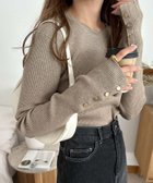 【アンドミー/andme】の金ボタン 長袖 リブ ニット トップス【無地/ボーダー】 人気、トレンドファッション・服の通販 founy(ファニー) ファッション Fashion レディースファッション Fashion for Women トップス・カットソー Cut & Sew Tops ニット Knit Tops & Sweaters ストレッチ Stretch, Stretchy Fabric ベーシック Basic, Essential ボーダー Border, Stripe 無地 Plain, Solid Color 長袖 Long Sleeve, Full Sleeve thumbnail 杢ベージュ|ID: prp329100004794835 ipo3291000000034789611