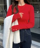 【アンドミー/andme】の金ボタン 長袖 リブ ニット トップス【無地/ボーダー】 人気、トレンドファッション・服の通販 founy(ファニー) ファッション Fashion レディースファッション Fashion for Women トップス・カットソー Cut & Sew Tops ニット Knit Tops & Sweaters ストレッチ Stretch, Stretchy Fabric ベーシック Basic, Essential ボーダー Border, Stripe 無地 Plain, Solid Color 長袖 Long Sleeve, Full Sleeve thumbnail レッド|ID: prp329100004794835 ipo3291000000034789613