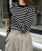 【アンドミー/andme】の金ボタン 長袖 リブ ニット トップス【無地/ボーダー】 人気、トレンドファッション・服の通販 founy(ファニー) ファッション Fashion レディースファッション Fashion for Women トップス・カットソー Cut & Sew Tops ニット Knit Tops & Sweaters ストレッチ Stretch, Stretchy Fabric ベーシック Basic, Essential ボーダー Border, Stripe 無地 Plain, Solid Color 長袖 Long Sleeve, Full Sleeve thumbnail ブラック×オフホワイト|ID: prp329100004794835 ipo3291000000034789616