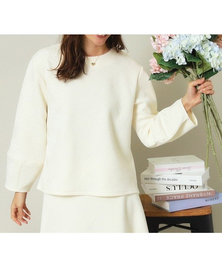 【イッツデモ/ITS' DEMO】の【セットアップ可/手洗い可】ふくれジャカードプルオーバー インテリア・キッズ・メンズ・レディースファッション・服の通販 founy(ファニー) 　ファッション　Fashion　レディースファッション　Fashion for Women　トップス・カットソー　Cut & Sew Tops　カジュアルプルオーバー・ニットトップス　Pullovers & Knit Tops / Casual Pullovers　ジャカード／ジャガード　Jacquard, Woven Pattern　スマート　Smart, Elegant　セットアップ　Set-Up, Coordinated Outfit　フォルム　Silhouette, Form　アイボリー|ID: prp329100004794836 ipo3291000000034789604