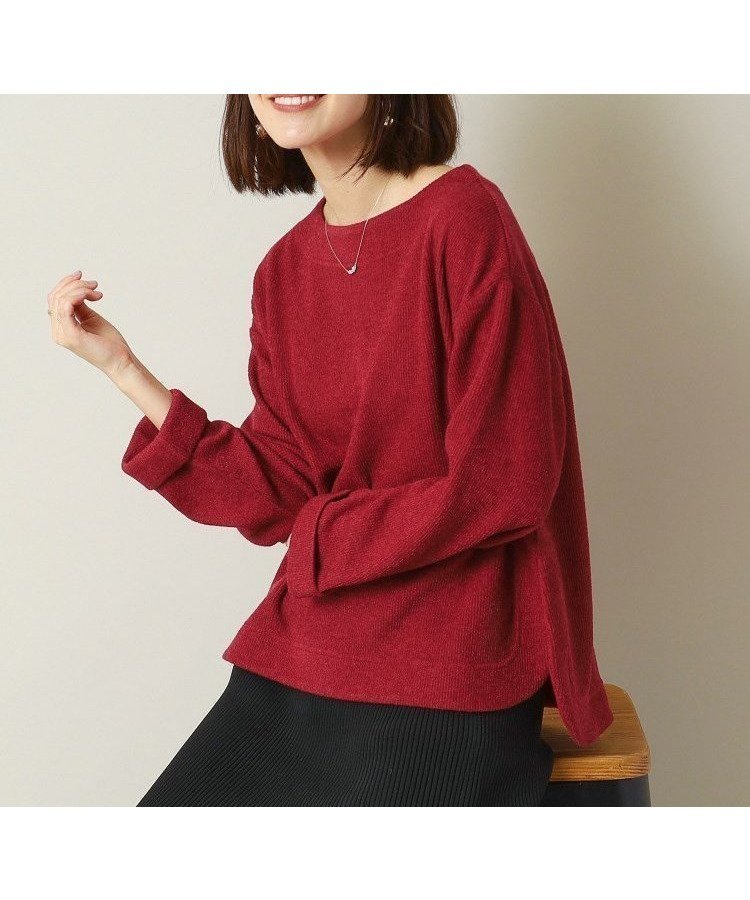 【イッツデモ/ITS' DEMO】の【マシンウォッシャブル】ボートネックプルオーバー インテリア・キッズ・メンズ・レディースファッション・服の通販 founy(ファニー) 　ファッション　Fashion　レディースファッション　Fashion for Women　トップス・カットソー　Cut & Sew Tops　カジュアルプルオーバー・ニットトップス　Pullovers & Knit Tops / Casual Pullovers　カットソー　Cut and Sewn Top　スマート　Smart, Elegant　ニットソー　Knit-Sewn, Cut & Sew Knit　ラウンド　Round, Round Neck　ボルドー|ID: prp329100004794839 ipo3291000000034789638