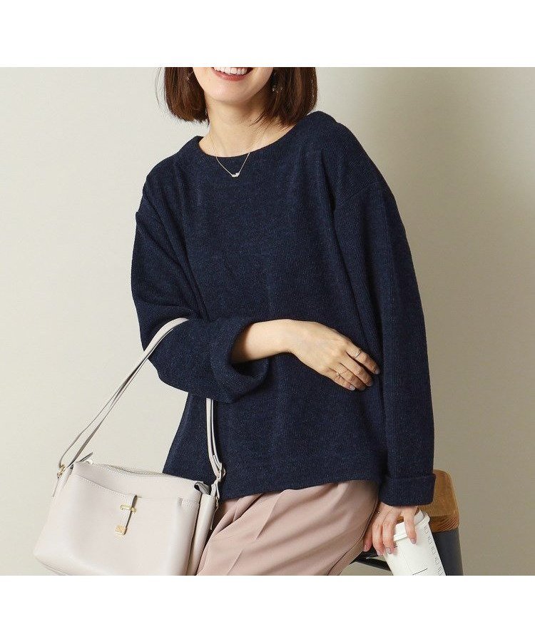 【イッツデモ/ITS' DEMO】の【マシンウォッシャブル】ボートネックプルオーバー インテリア・キッズ・メンズ・レディースファッション・服の通販 founy(ファニー) 　ファッション　Fashion　レディースファッション　Fashion for Women　トップス・カットソー　Cut & Sew Tops　カジュアルプルオーバー・ニットトップス　Pullovers & Knit Tops / Casual Pullovers　カットソー　Cut and Sewn Top　スマート　Smart, Elegant　ニットソー　Knit-Sewn, Cut & Sew Knit　ラウンド　Round, Round Neck　ネイビー|ID: prp329100004794839 ipo3291000000034789640