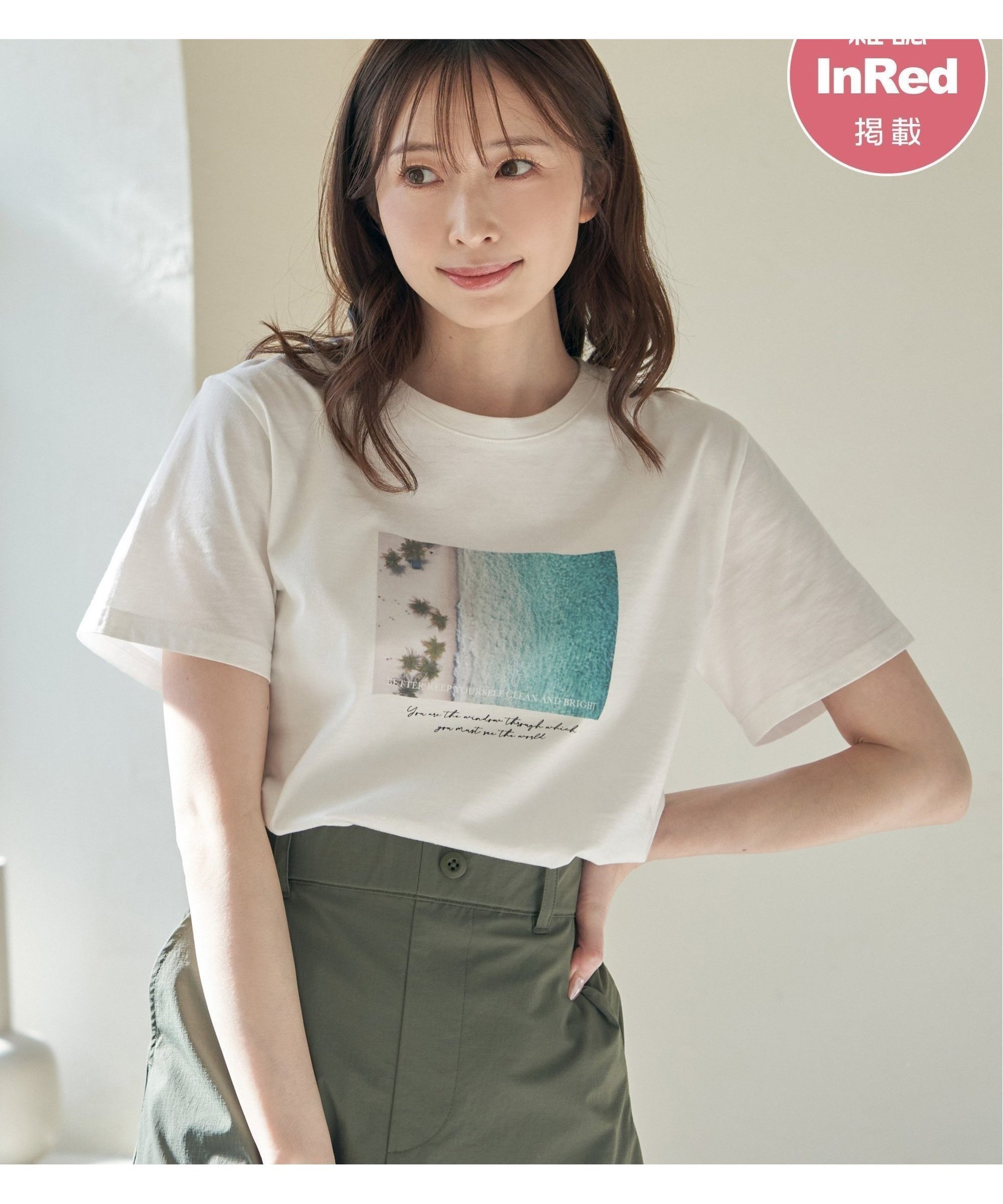 【イッカ/ikka】の【雑誌InRed5月号掲載】ロゴフォトプリントTシャツ【親子コーデ】 インテリア・キッズ・メンズ・レディースファッション・服の通販 founy(ファニー) 　雑誌掲載アイテム　Magazine Picks & Fashion Features　ファッション雑誌　Fashion Magazines　インレッド　InRed　ファッション　Fashion　レディースファッション　Fashion for Women　トップス・カットソー　Cut & Sew Tops　シャツ・ブラウス・オフィスカジュアル　Elegant Blouses & Button-Ups　ロングTシャツ・Tシャツ　Longline T-Shirts & Tees　イエロー　Yellow　インナー　Innerwear　5月号　May Issue　カットソー　Cut and Sewn Top　コンパクト　Compact, Small Size　シンプル　Simple, Minimal　雑誌　Magazine, Fashion Magazine　デニム　Denim, Jeans Material　ドッキング　Docking, Mixed Material　ビーチ　Beach, Seaside　おすすめ　Recommended / Our Picks　夏　Summer　ホワイト|ID: prp329100004794849 ipo3291000000034789685