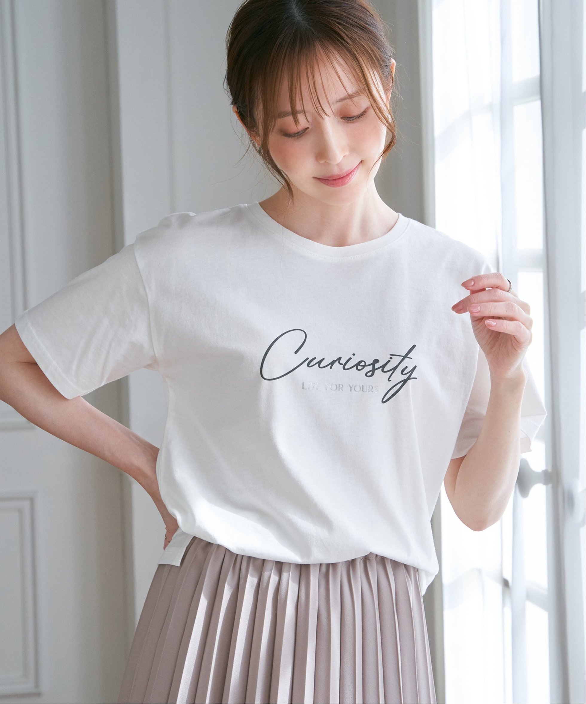 【イッカ/ikka】のロゴフォトプリントT インテリア・キッズ・メンズ・レディースファッション・服の通販 founy(ファニー) ファッション Fashion レディースファッション Fashion for Women インナー Innerwear シルケット Silket, Silky Cotton プリント Print, Printed Pattern ミックス Mix, Mixed Style ワンポイント One Point, Statement Accent オフホワイト|ID: prp329100004794863 ipo3291000000034789790