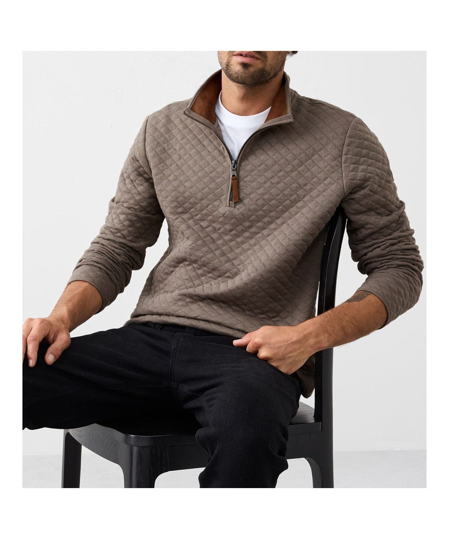 【バナナリパブリック ファクトリーストア/BANANA REPUBLIC FACTORY STORE】のBANANA REPUBLIC FACTORY STORE キルティング ニット ハーフジッププルオーバー インテリア・キッズ・メンズ・レディースファッション・服の通販 founy(ファニー) 　ファッション　Fashion　レディースファッション　Fashion for Women　トップス・カットソー　Cut & Sew Tops　ニット　Knit Tops & Sweaters　カジュアルプルオーバー・ニットトップス　Pullovers & Knit Tops / Casual Pullovers　キルティング　Quilted, Quilting　モダン　Modern, Contemporary　ROCK_GREY|ID: prp329100004794867 ipo3291000000034789811