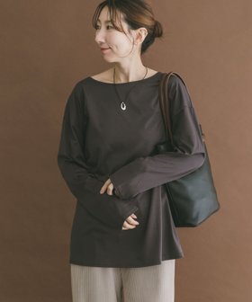 【アイテムズアーバンリサーチ/ITEMS URBAN RESEARCH】のシルケットボートネックロンTシャツ 人気、トレンドファッション・服の通販 founy(ファニー) ファッション Fashion レディースファッション Fashion for Women トップス・カットソー Cut & Sew Tops シャツ・ブラウス・オフィスカジュアル Elegant Blouses & Button-Ups ロングTシャツ・Tシャツ Longline T-Shirts & Tees 2025年 2025 2025-2026秋冬・A/W Autumn/Winter 2025–26 AW25–26 冬 Winter / This Winter インナー Innerwear カットソー Cut and Sewn Top シルケット Silket, Silky Cotton A/W・秋冬 Autumn/Winter |ID:prp329100004794870
