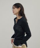 【サロン アダム エ ロペ/SALON adam et rope'】の鹿の子フライスヘンリーネックプルオーバー 人気、トレンドファッション・服の通販 founy(ファニー) ファッション Fashion レディースファッション Fashion for Women トップス・カットソー Cut & Sew Tops カジュアルプルオーバー・ニットトップス Pullovers & Knit Tops / Casual Pullovers インナー Innerwear ヴィンテージ Vintage Style 鹿の子 Piqué, Kanoko Fabric シルク Silk, 100% Silk フィット Fit, Slim Fit thumbnail ブラック(01)|ID: prp329100004794878 ipo3291000000034789880