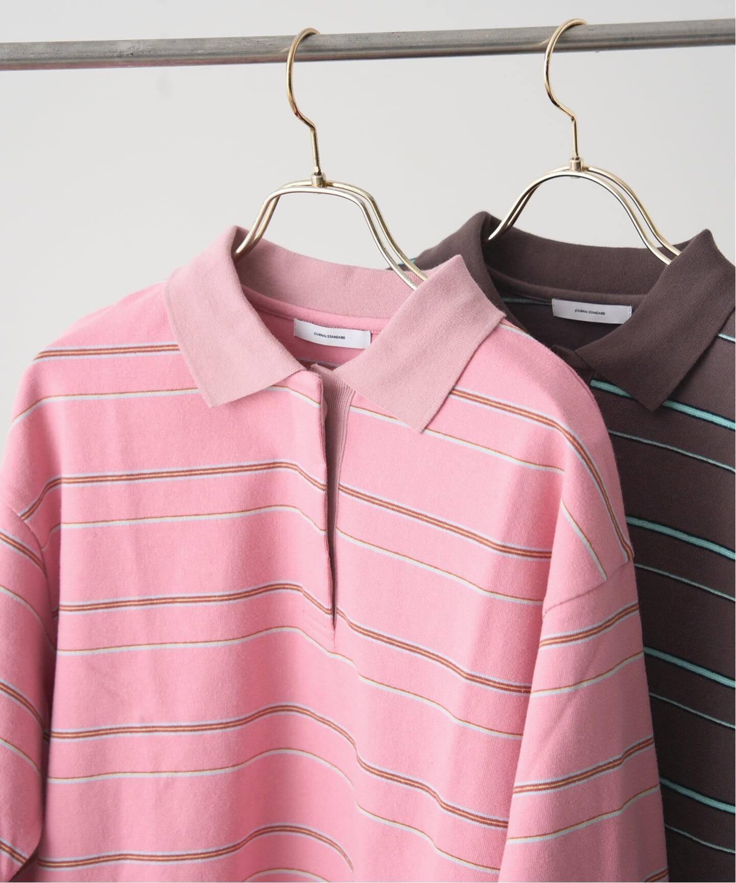 【ジャーナルスタンダード/JOURNAL STANDARD】のマルチボーダーポロシャツ インテリア・キッズ・メンズ・レディースファッション・服の通販 founy(ファニー) 　ファッション　Fashion　レディースファッション　Fashion for Women　トップス・カットソー　Cut & Sew Tops　シャツ・ブラウス・オフィスカジュアル　Elegant Blouses & Button-Ups　ポロシャツ・きれいめカジュアル　Smart-Casual Polo Tops　おすすめ　Recommended / Our Picks　インナー　Innerwear　クラシック　Classic, Timeless Style　コンパクト　Compact, Small Size　タートル　Turtleneck, Turtle Collar　ボトム　Bottoms, Lower Wear　ボーダー　Border, Stripe　ポロシャツ　Polo Shirt, Collared Tee　人気　Popular, Best Seller　春　Spring　ピンク|ID: prp329100004794926 ipo3291000000034790121