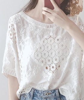 【スピーガ/SPIGA】のケミカルレース半袖トップス 人気、トレンドファッション・服の通販 founy(ファニー) ファッション Fashion レディースファッション Fashion for Women トップス・カットソー Cut & Sew Tops ケミカル Chemical, Chemical Wash レース Lace, Lace Fabric 半袖 Short Sleeve, Half Sleeve |ID:prp329100004794930