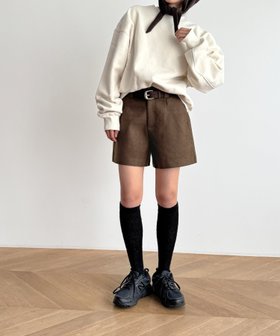 【キャナルジーン/CANAL JEAN】のEl mar ベルト付ウォームショートパンツ 人気、トレンドファッション・服の通販 founy(ファニー) ファッション Fashion レディースファッション Fashion for Women パンツ Pants & Trousers ショートパンツ・ハーフパンツ High-Waisted & Relaxed Shorts ベルト&ウエストマーク Belts & Waist Accessories おすすめ Recommended / Our Picks インナー Innerwear ウォーム Warm Fabric ショート Short, Short Length フェミニン Feminine, Girly ポケット Pocket, Pocket Detail ロング Long, Long-Length |ID:prp329100004794939