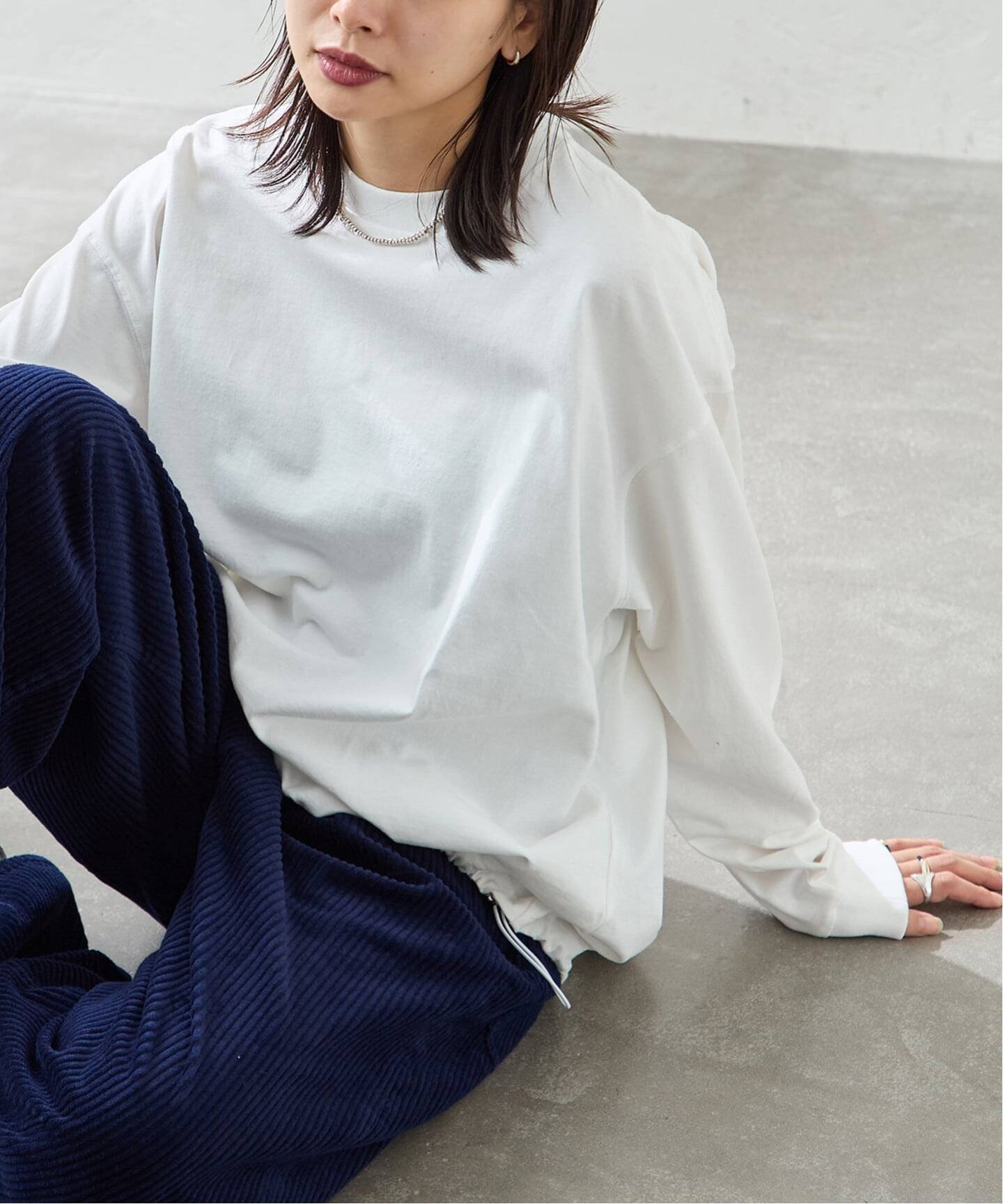 【ジャーナルスタンダード/JOURNAL STANDARD】の《追加2》シャーリングロングスリーブTシャツ インテリア・キッズ・メンズ・レディースファッション・服の通販 founy(ファニー) 　ファッション　Fashion　レディースファッション　Fashion for Women　トップス・カットソー　Cut & Sew Tops　シャツ・ブラウス・オフィスカジュアル　Elegant Blouses & Button-Ups　ロングTシャツ・Tシャツ　Longline T-Shirts & Tees　インナー　Innerwear　シャーリング　Shirring, Ruched　シンプル　Simple, Minimal　トレンド　Trend, Trending Now　ドローコード　Drawcord, Drawstring Cord　ロング　Long, Long-Length　ホワイト|ID: prp329100004794942 ipo3291000000034790215