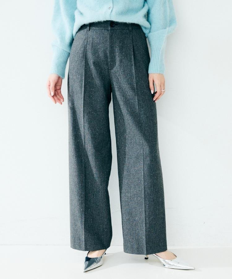 【アンタイトル/UNTITLED】の【ワイド/後ろゴム/シーズンレス】シルクネップツイードパンツ 人気、トレンドファッション・服の通販 founy(ファニー) 　ファッション　Fashion　レディースファッション　Fashion for Women　パンツ　Pants & Trousers　カットソー　Cut and Sewn Top　クラシック　Classic, Timeless Style　シルク　Silk, 100% Silk　スマート　Smart, Elegant　ツイード　Twill, Twill Weave　ネップ　Nepp, Slub Yarn　フィット　Fit, Slim Fit　ポケット　Pocket, Pocket Detail　リラックス　Relax, Relaxed Fit　ワイド　Wide, Wide Fit　エレガント 上品　Elegant　A/W・秋冬　Autumn/Winter　 other-1|ID: prp329100004794965 ipo3291000000035182719