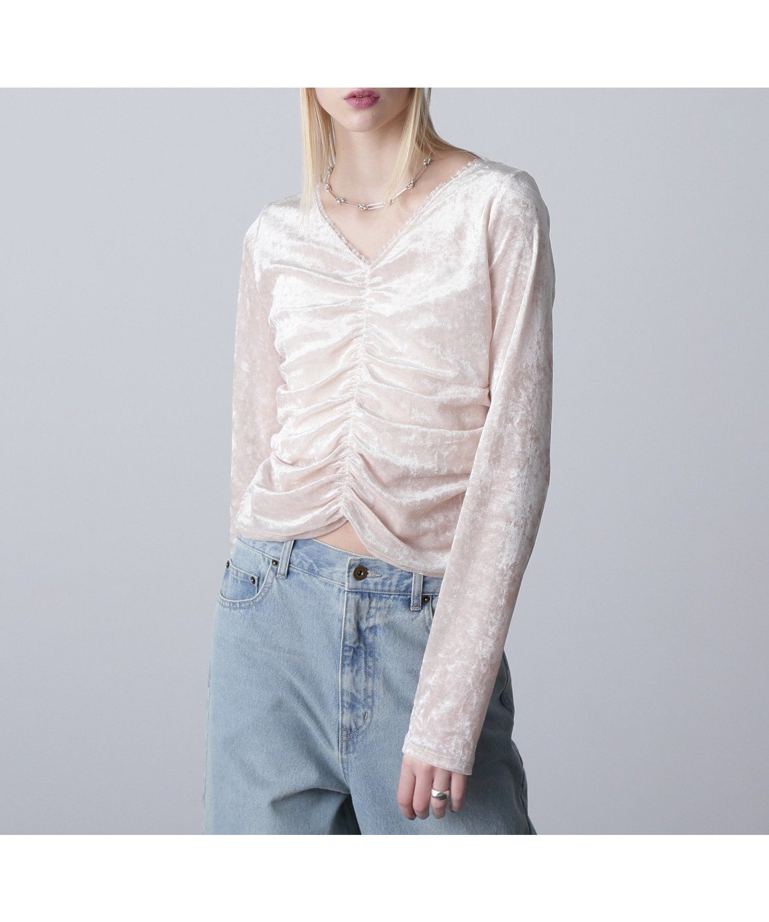 【ローズバッド/ROSE BUD】のシャーリングベロアトップス 人気、トレンドファッション・服の通販 founy(ファニー) 　ファッション　Fashion　レディースファッション　Fashion for Women　トップス・カットソー　Cut & Sew Tops　ベロアトップス　Velour Tops / Velvet-Look Items　コンパクト　Compact, Small Size　シアー　Sheer, See-Through　シャーリング　Shirring, Ruched　ストレッチ　Stretch, Stretchy Fabric　トレンド　Trend, Trending Now　フリル　Frill, Ruffle　ベロア　Velour, Soft Velvet　メッシュ　Mesh, Net Fabric　春　Spring　 other-1|ID: prp329100004794983 ipo3291000000034790449