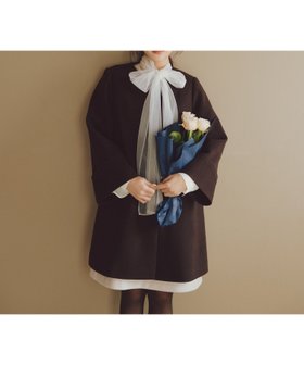 【ナチュラル ビューティー ベーシック/NATURAL BEAUTY BASIC】のノーカラーミドルコート 人気、トレンドファッション・服の通販 founy(ファニー) ファッション Fashion レディースファッション Fashion for Women アウター Coat / Outerwear Collection コート・ロングコート・ピーコート Long Coats, Peacoats & More シンプル Simple, Minimal ダブル Double, Double-Breasted フォルム Silhouette, Form フロント Front, Front Design マフラー Scarf, Muffler ワイド Wide, Wide Fit エレガント 上品 Elegant 人気 Popular, Best Seller |ID:prp329100004795004