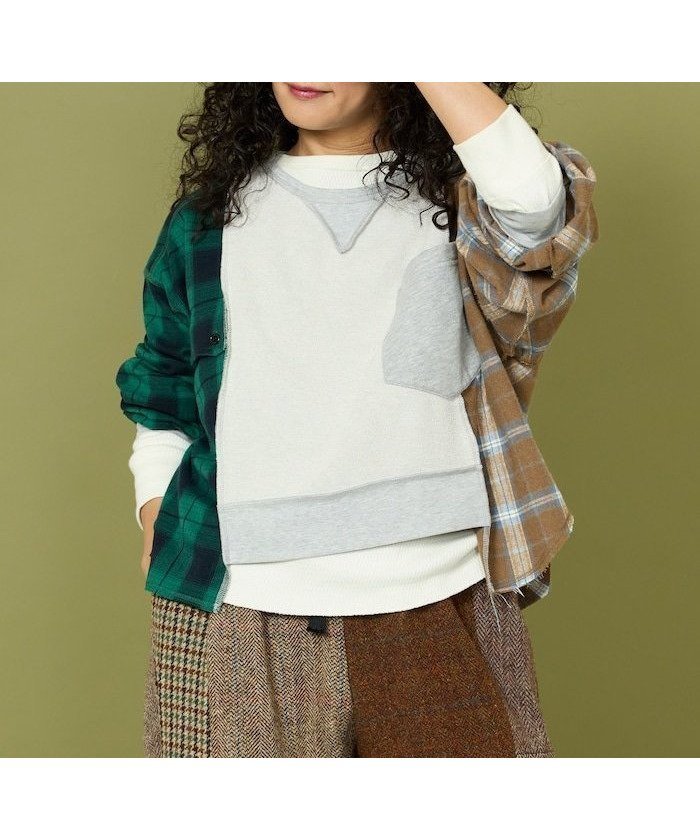 【フリークスストア/FREAK'S STORE】のチェック ドッキング 切替スウェット 25AW 人気、トレンドファッション・服の通販 founy(ファニー) ファッション Fashion レディースファッション Fashion for Women トップス・カットソー Cut & Sew Tops レディースパーカー・カジュアルフーディー Casual Hoodies & Sweatshirts スウェット・クルーネックトップス Sweatshirts & Crewnecks / Relaxed Fit Sweat Tops コレクション Collection, Seasonal Line 切替 Switching, Contrast Panel スウェット / スエット Sweatshirt, Sweatwear チェック Check, Plaid, Tartan ドッキング Docking, Mixed Material フラップ Flap, Flap Pocket ポケット Pocket, Pocket Detail リメイク Remake, Reconstructed A/W・秋冬 Autumn/Winter 冬 Winter / This Winter 再入荷 Restock / Back in Stock おすすめ Recommended / Our Picks 2025年 2025 2025-2026秋冬・A/W Autumn/Winter 2025–26 AW25–26 other-1|ID: prp329100004795014 ipo3291000000034790588