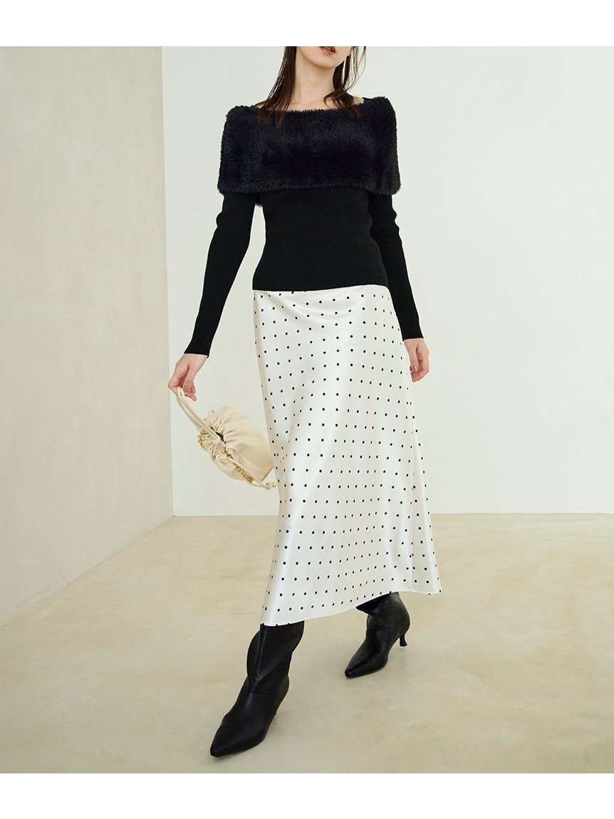 【フレイ アイディー/FRAY I.D】のハイウエストサテンナロースカート インテリア・キッズ・メンズ・レディースファッション・服の通販 founy(ファニー) 　ファッション　Fashion　レディースファッション　Fashion for Women　スカート　Skirts　インナー　Innerwear　サテン　Satin, Glossy Fabric　シンプル　Simple, Minimal　スマート　Smart, Elegant　トレンド　Trend, Trending Now　フロント　Front, Front Design　エレガント 上品　Elegant　DOT[934]|ID: prp329100004795052 ipo3291000000034881219