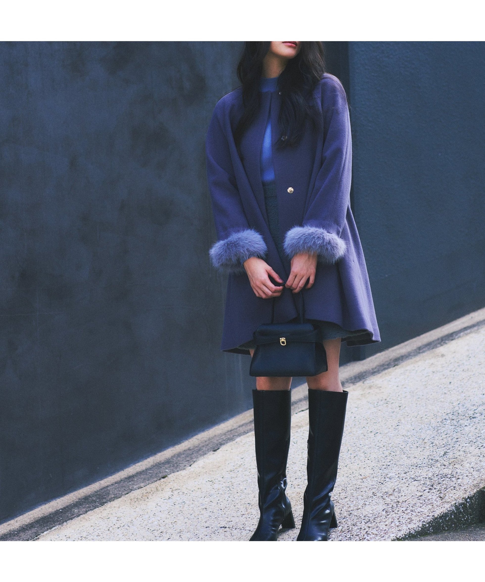 【プロポーション ボディドレッシング/PROPORTION BODY DRESSING】のイレヘムミドル丈コート 25AW インテリア・キッズ・メンズ・レディースファッション・服の通販 founy(ファニー) 　ファッション　Fashion　レディースファッション　Fashion for Women　アウター　Coat / Outerwear Collection　コート・ロングコート・ピーコート　Long Coats, Peacoats & More　2025年　2025　2025-2026秋冬・A/W　Autumn/Winter 2025–26 AW25–26　エレガント 上品　Elegant　ドット　Polka Dot, Dot Pattern　フェイクファー　Faux Fur, Imitation Fur　ヘムライン　Hemline, Bottom Cut　ミドル　Middle Length, Mid Height　ミニスカート　Mini Skirt, Short Skirt　日本製　Made In Japan　チャコール2|ID: prp329100004795053 ipo3291000000034790812