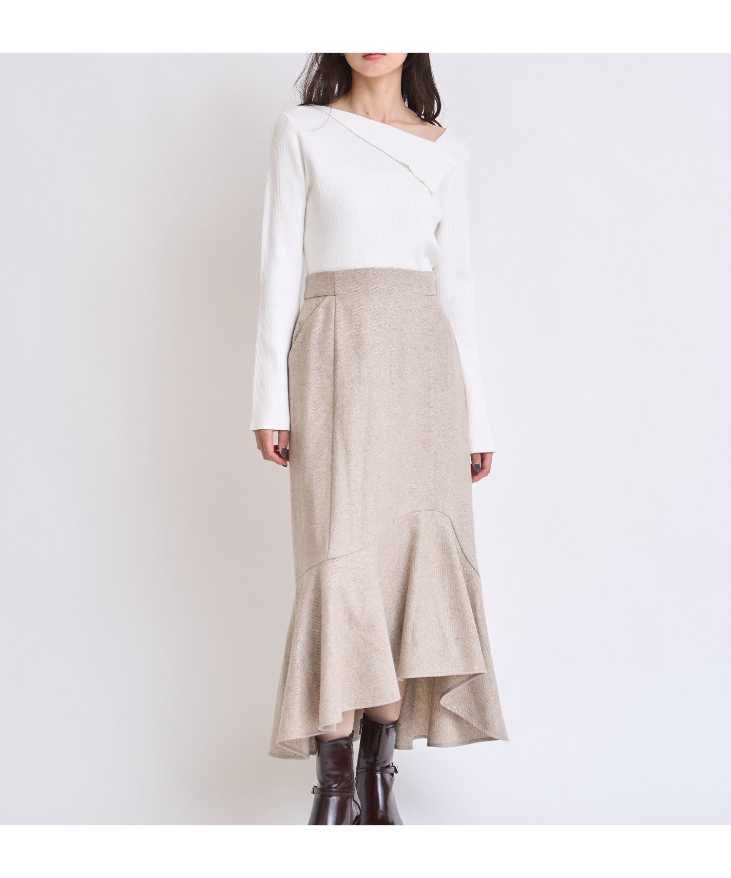 【ノエラ/Noela】のウールラメマーメイドスカート インテリア・キッズ・メンズ・レディースファッション・服の通販 founy(ファニー) ファッション Fashion レディースファッション Fashion for Women スカート Skirts ポケット Pocket, Pocket Detail マーメイド Mermaid, Fishtail Silhouette エレガント 上品 Elegant 冬 Winter / This Winter ベージュ|ID: prp329100004795065 ipo3291000000034790880