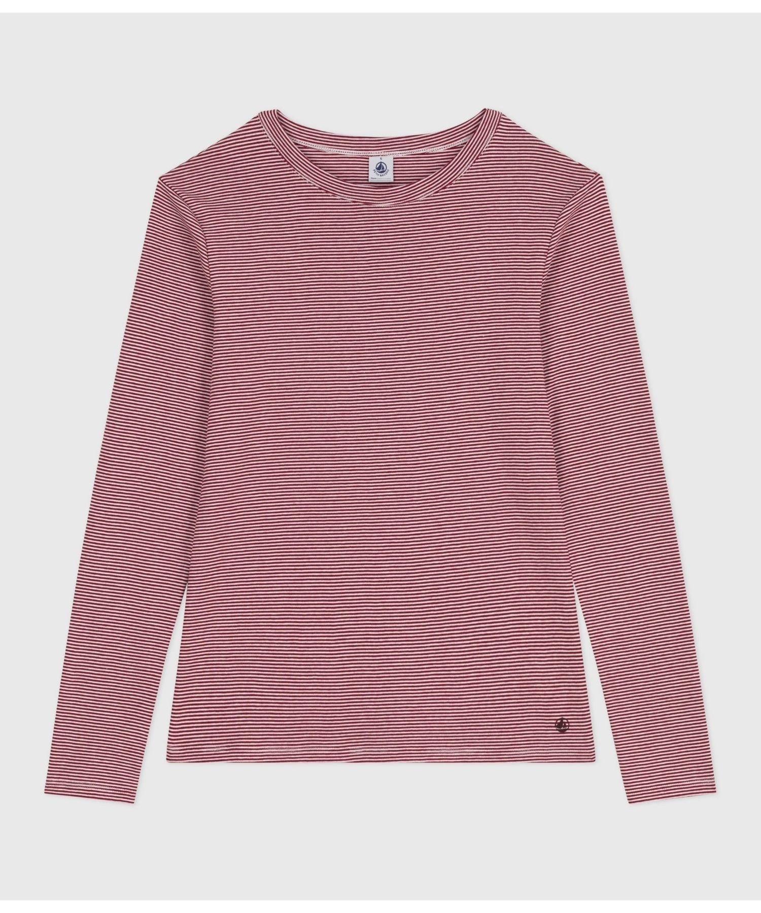 【プチバトー/PETIT BATEAU】の長袖Tシャツ インテリア・キッズ・メンズ・レディースファッション・服の通販 founy(ファニー) 　ファッション　Fashion　レディースファッション　Fashion for Women　トップス・カットソー　Cut & Sew Tops　シャツ・ブラウス・オフィスカジュアル　Elegant Blouses & Button-Ups　ロングTシャツ・Tシャツ　Longline T-Shirts & Tees　インナー　Innerwear　定番　Standard, Basic Item　長袖　Long Sleeve, Full Sleeve　レッド/オフホワイト|ID: prp329100004795070 ipo3291000000034790900