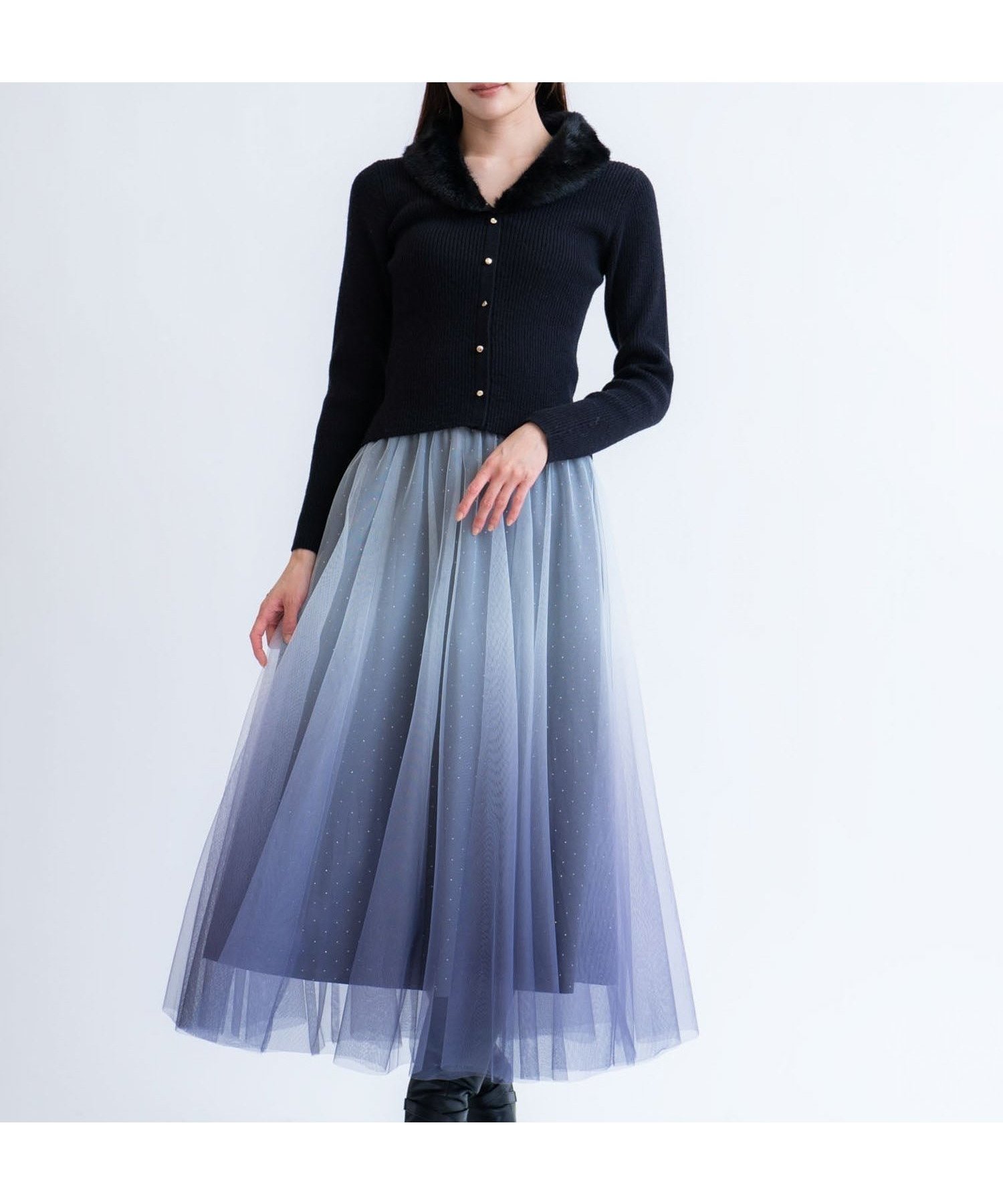 【ノエラ/Noela】の【追加生産】グラデーションスタッズスカート インテリア・キッズ・メンズ・レディースファッション・服の通販 founy(ファニー) 　ファッション　Fashion　レディースファッション　Fashion for Women　スカート　Skirts　グラデーション　Gradient, Ombre　スタッズ　Studs, Metal Accents　チュール　Tulip, Tulip Motif　プリント　Print, Printed Pattern　ポケット　Pocket, Pocket Detail　グレー|ID: prp329100004795071 ipo3291000000034790906