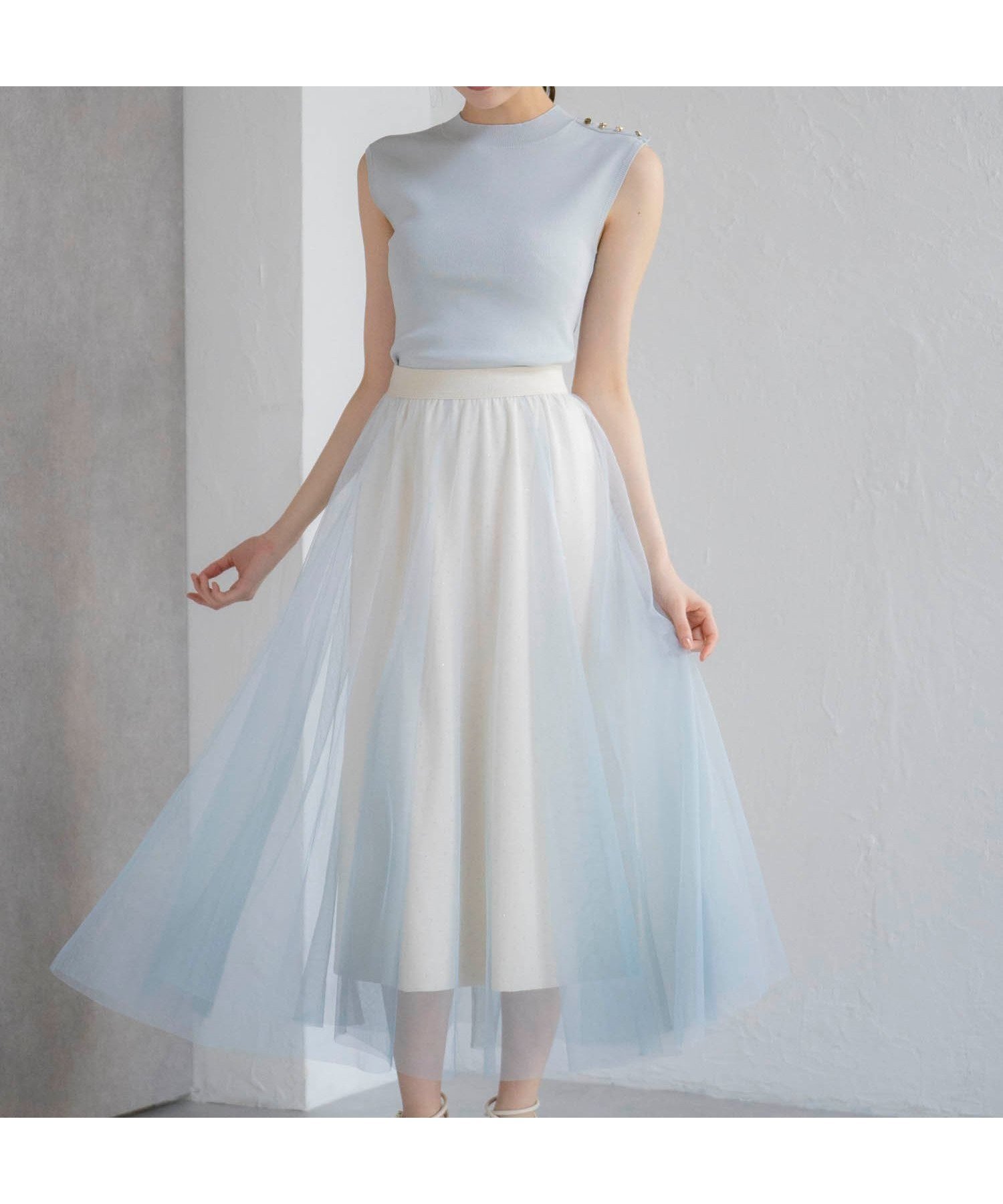 【ノエラ/Noela】の【追加生産】グラデーションスタッズスカート インテリア・キッズ・メンズ・レディースファッション・服の通販 founy(ファニー) 　ファッション　Fashion　レディースファッション　Fashion for Women　スカート　Skirts　グラデーション　Gradient, Ombre　スタッズ　Studs, Metal Accents　チュール　Tulip, Tulip Motif　プリント　Print, Printed Pattern　ポケット　Pocket, Pocket Detail　ライトグリーン|ID: prp329100004795071 ipo3291000000034790910