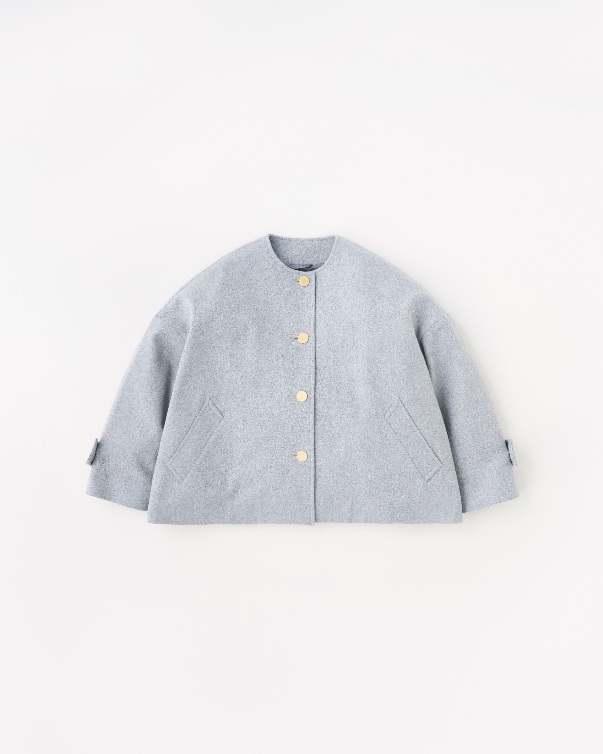 【トラディショナル ウェザーウェア/TWW / Traditional Weatherwear】のMALTON NO COLLAR SHORT インテリア・キッズ・メンズ・レディースファッション・服の通販 founy(ファニー) 　ファッション　Fashion　レディースファッション　Fashion for Women　ショルダー　Shoulder, Shoulder Strap　ショート　Short, Short Length　ジャケット　Jacket, Outerwear　デニム　Denim, Jeans Material　ドロップ　Drop Shoulder, Dropped Style　フェミニン　Feminine, Girly　フラット　Flat, Flat Shoes　メルトン　Melton, Heavy Wool　人気　Popular, Best Seller　トップライトグレー|ID: prp329100004795079 ipo3291000000034935218