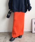 【フューティアランド/futier land】のまるで毛布を纏っているような温かさ.裏起毛ニットロングスカート オレンジ|ID: prp329100004795080 ipo3291000000034790943