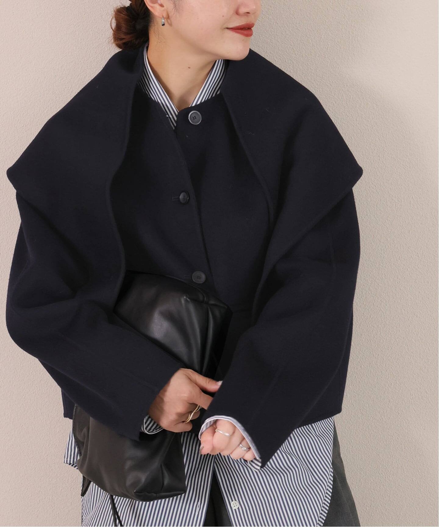 【ジャーナルスタンダード/JOURNAL STANDARD】のHamilton Rever ショートコート インテリア・キッズ・メンズ・レディースファッション・服の通販 founy(ファニー) 　ファッション　Fashion　レディースファッション　Fashion for Women　アウター　Coat / Outerwear Collection　コート・ロングコート・ピーコート　Long Coats, Peacoats & More　おすすめ　Recommended / Our Picks　ショート　Short, Short Length　ショール　Shawl, Wrap　ジャケット　Jacket, Outerwear　ネイビー|ID: prp329100004795095 ipo3291000000034791013