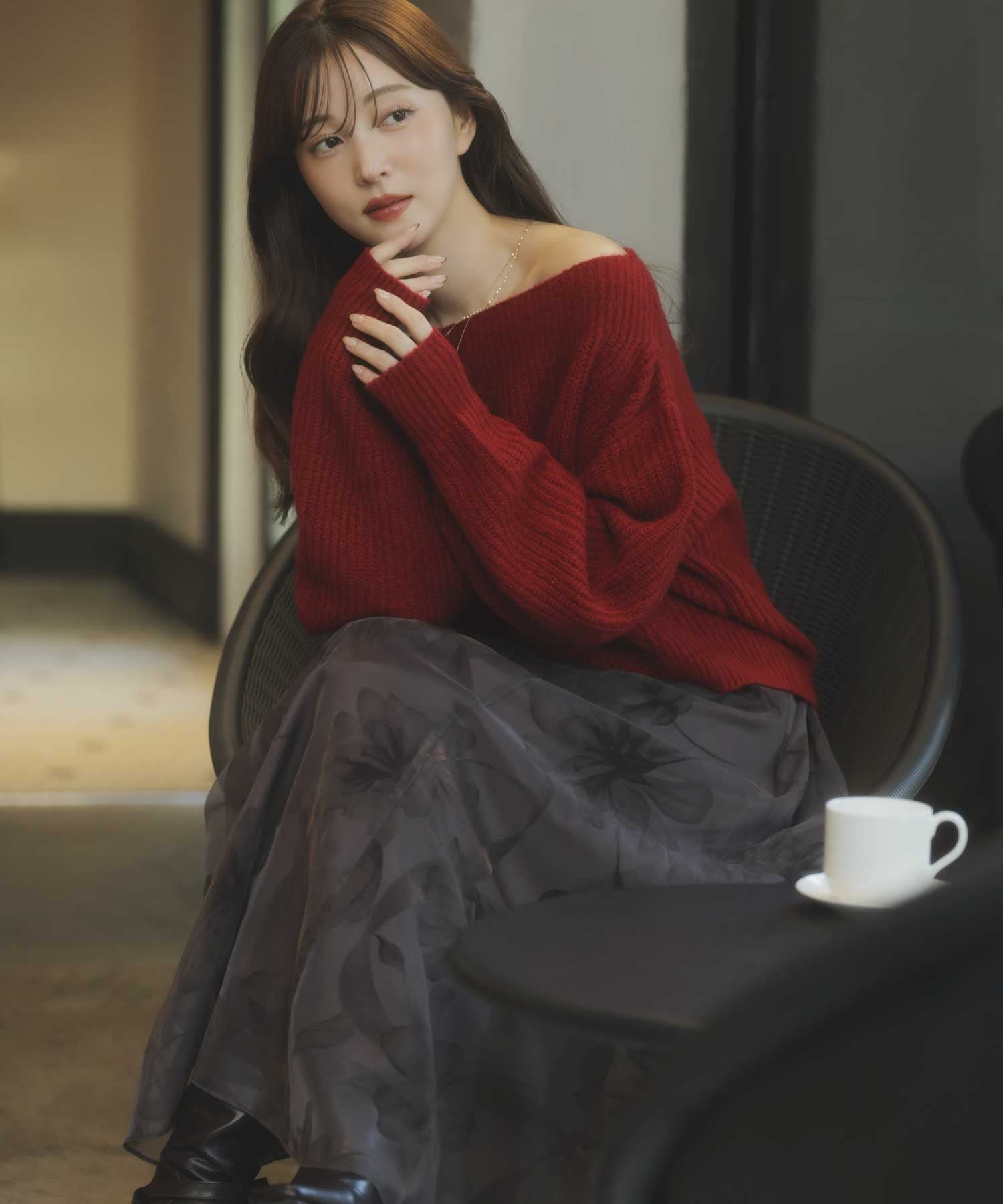 【ノエラ/Noela】のグラデーションフロッキースカート インテリア・キッズ・メンズ・レディースファッション・服の通販 founy(ファニー) 　ファッション　Fashion　レディースファッション　Fashion for Women　スカート　Skirts　おすすめ　Recommended / Our Picks　シンプル　Simple, Minimal　プリント　Print, Printed Pattern　ポケット　Pocket, Pocket Detail　エレガント 上品　Elegant　チャ|ID: prp329100004795096 ipo3291000000034791014