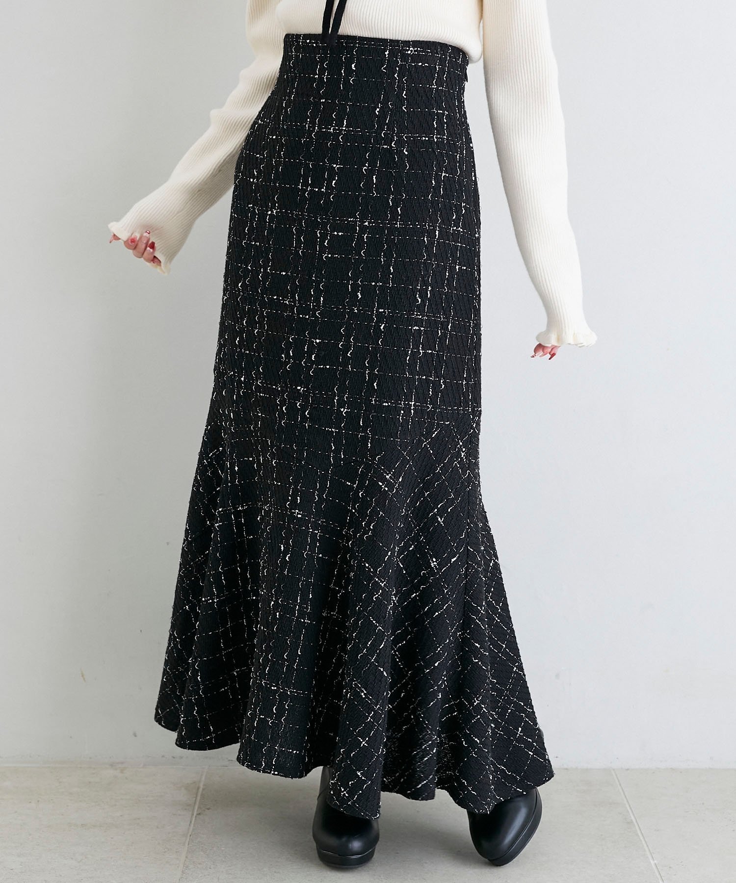 【マジェスティック レゴン/MAJESTIC LEGON】のツイードマーメイドロングスカート 人気、トレンドファッション・服の通販 founy(ファニー) ファッション Fashion レディースファッション Fashion for Women スカート Skirts ロングスカート Long Skirts / Maxi & Midi Skirts ダウン Down, Puffer ロング Long, Long-Length 再入荷 Restock / Back in Stock エレガント 上品 Elegant other-1|ID: prp329100004795098 ipo3291000000034791027