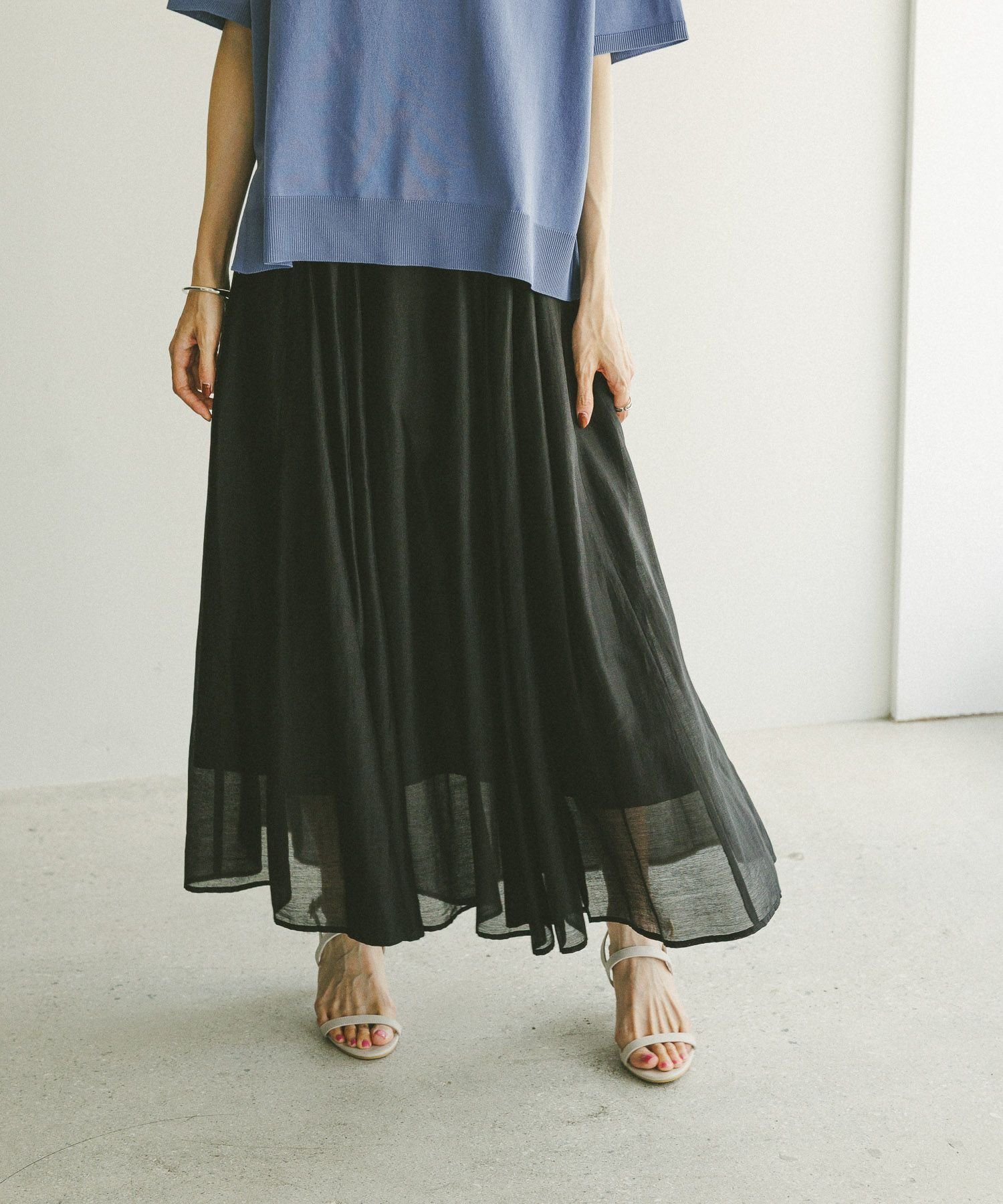 【グローバルワーク/GLOBAL WORK】のシアータックフレアスカート/571416 インテリア・キッズ・メンズ・レディースファッション・服の通販 founy(ファニー) 　ファッション　Fashion　レディースファッション　Fashion for Women　スカート　Skirts　Aライン・フレアスカート　A-Line & Flared Skirts　ギャザー　Gathered, Ruffled　シアー　Sheer, See-Through　ジャケット　Jacket, Outerwear　スウェット / スエット　Sweatshirt, Sweatwear　チェック　Check, Plaid, Tartan　フレア　Flare, Flared　夏　Summer　楽ちん　Easy Fit, Comfortable　無地　Plain, Solid Color　秋　Autumn　ブラック09|ID: prp329100004795105 ipo3291000000034869541