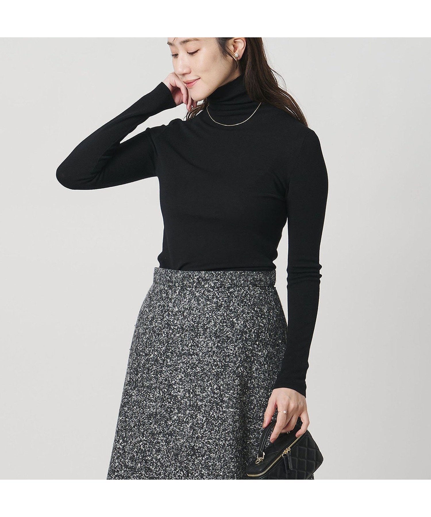 【ユナイテッドアローズ/UNITED ARROWS】の18G フィットリブ タートルネック ニット インテリア・キッズ・メンズ・レディースファッション・服の通販 founy(ファニー) 　ファッション　Fashion　レディースファッション　Fashion for Women　トップス・カットソー　Cut & Sew Tops　ニット　Knit Tops & Sweaters　タートルネック・ハイネックトップス　Turtlenecks & High-Neck Tops　おすすめ　Recommended / Our Picks　インナー　Innerwear　シアー　Sheer, See-Through　シンプル　Simple, Minimal　ジャケット　Jacket, Outerwear　タートルネック　Turtleneck, High Neck　トレンド　Trend, Trending Now　エレガント 上品　Elegant　BLACK|ID: prp329100004795135 ipo3291000000034791222