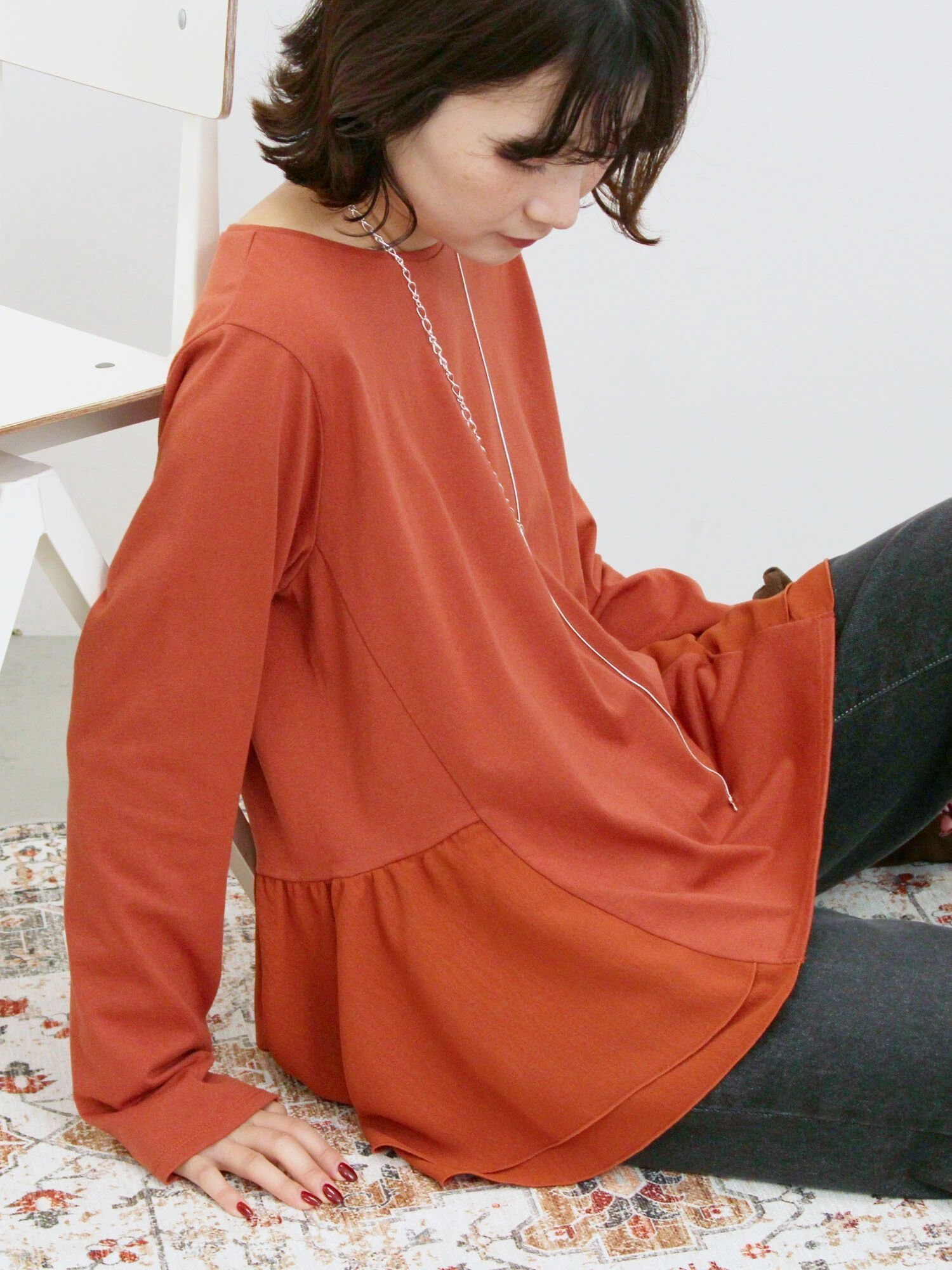 【サマンサモスモス/Samansa Mos2】のペプラムドッキングカットソー インテリア・キッズ・メンズ・レディースファッション・服の通販 founy(ファニー) ファッション Fashion レディースファッション Fashion for Women トップス・カットソー Cut & Sew Tops カットソー・ベーシックTシャツ Cut-and-Sewn Tops / Stretch Tees & Basics おすすめ Recommended / Our Picks カットソー Cut and Sewn Top ペプラム Peplum, Flared Hem リラックス Relax, Relaxed Fit ダークオレンジ|ID: prp329100004795137 ipo3291000000034791231